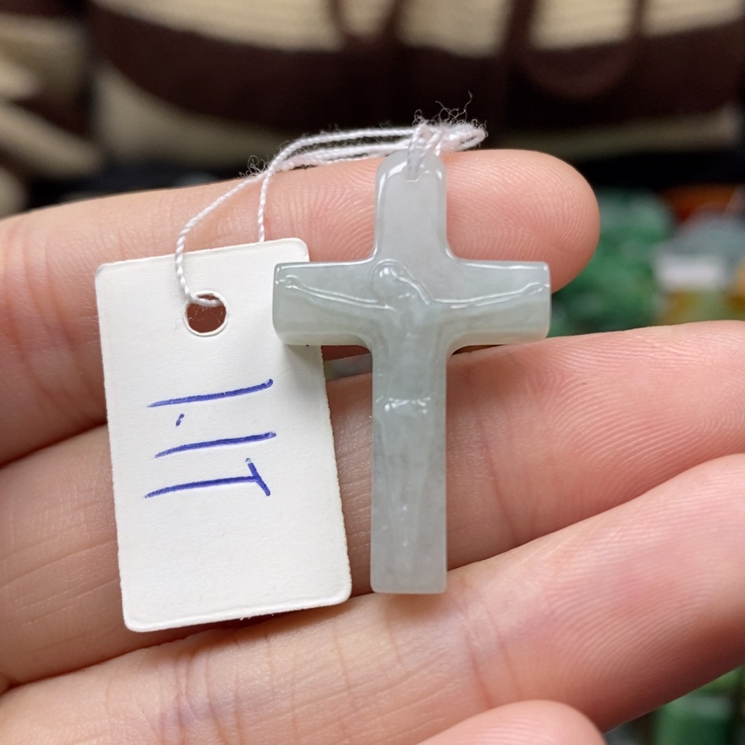 翡翠颈饰未镶嵌十字架8号