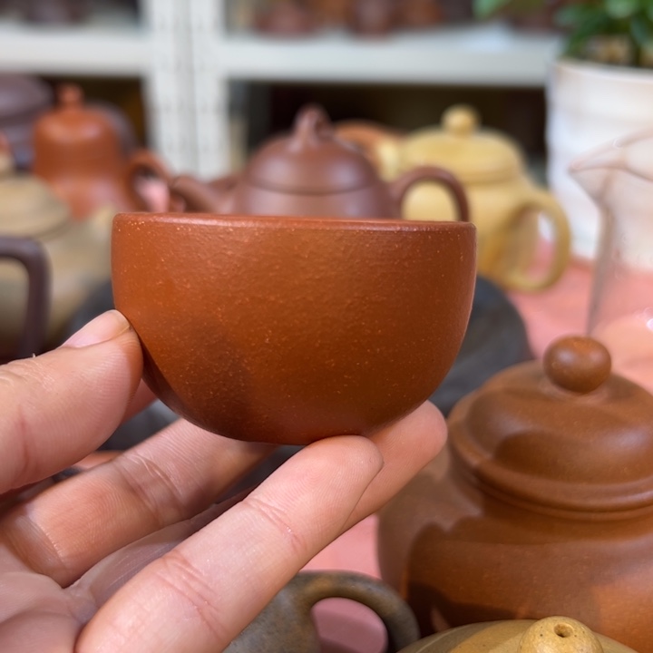 陈***金茶宠紫砂红降坡杯子2只