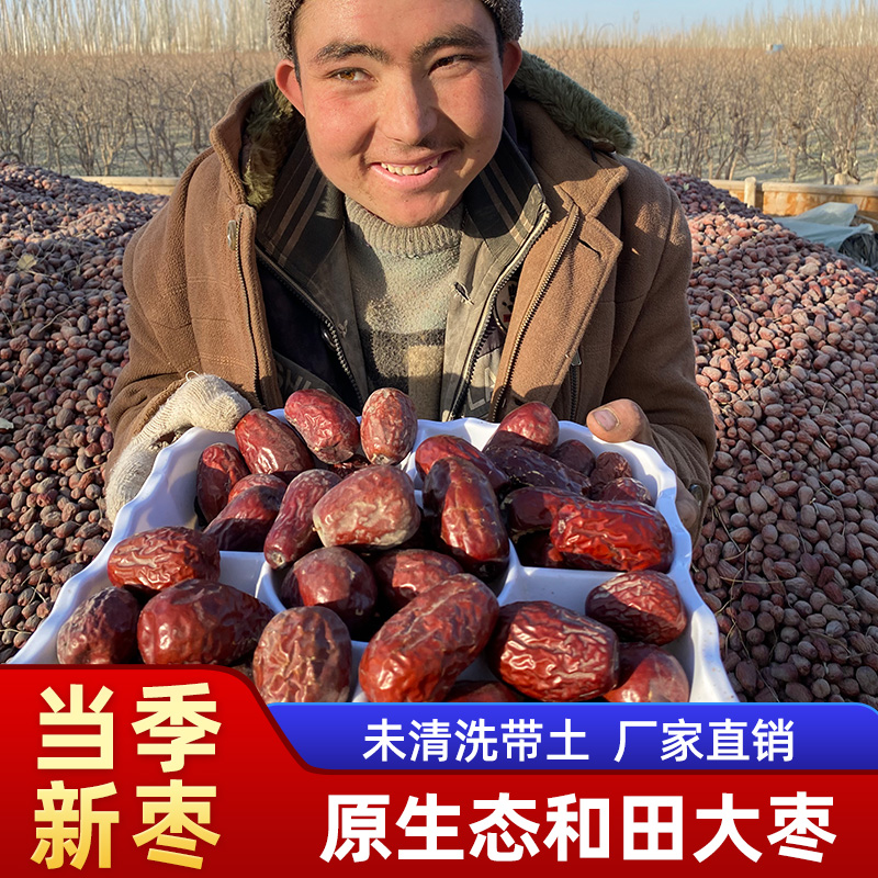 【新疆直发】新疆和田大枣带土带灰原生态树上吊干