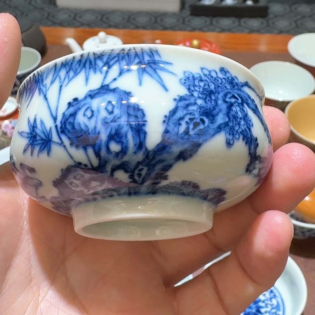 全手工青花柴窑主人杯