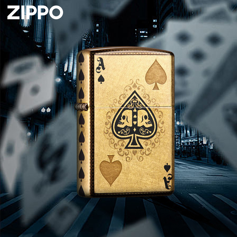 ZIPPO/之宝正品打火机黑桃国王官方专卖店防风煤油送男友礼物高档