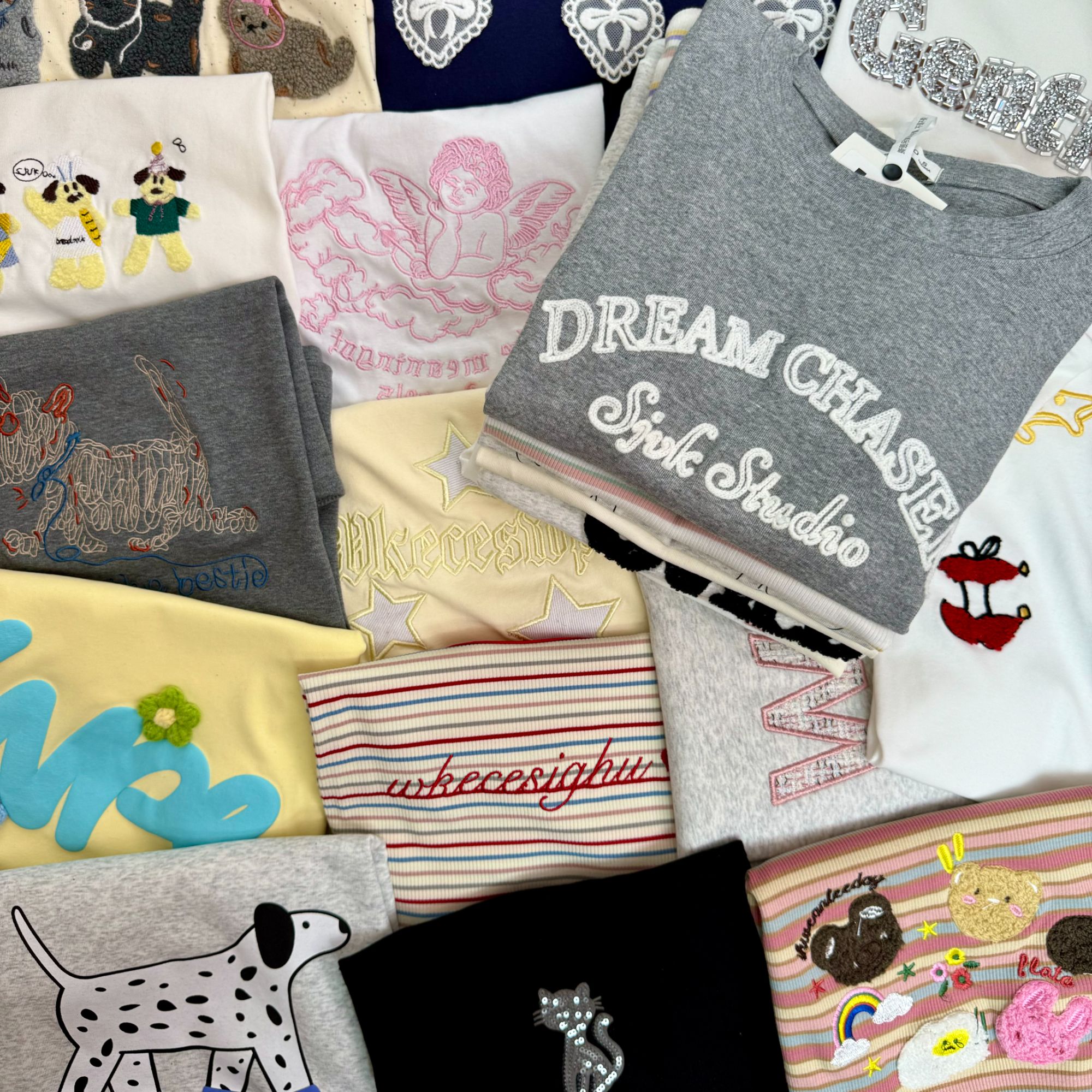 编号500开头【甜甜泡芙】夏季显瘦百搭T桖女衫通勤欧若风设计感上衣