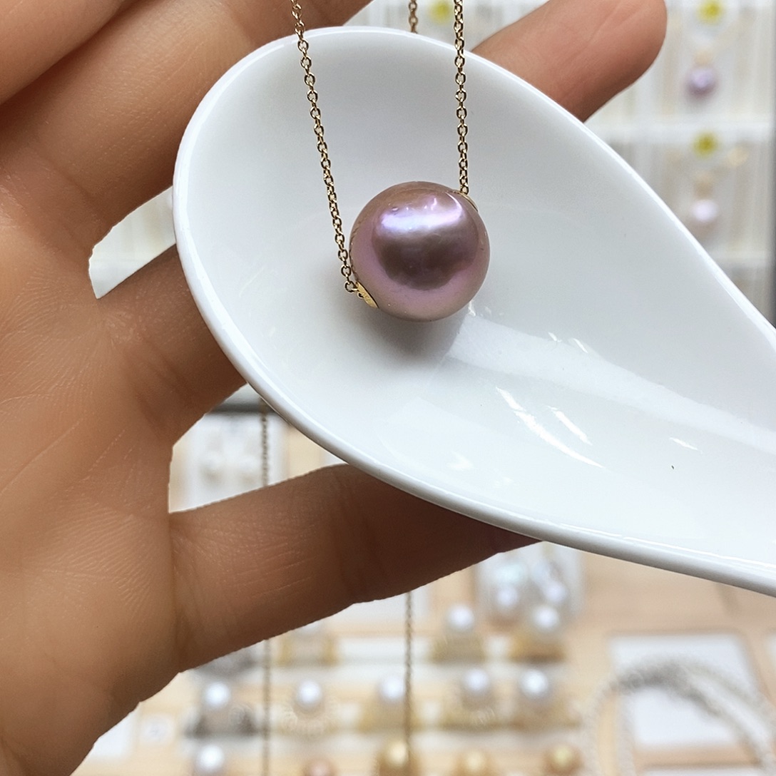 淡水珍珠颈饰18K金镶嵌