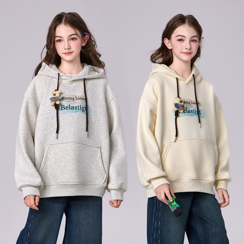 2477【朗曜】女加绒卫衣爆款2025冬季新款韩系洋气女孩漂亮加绒内搭