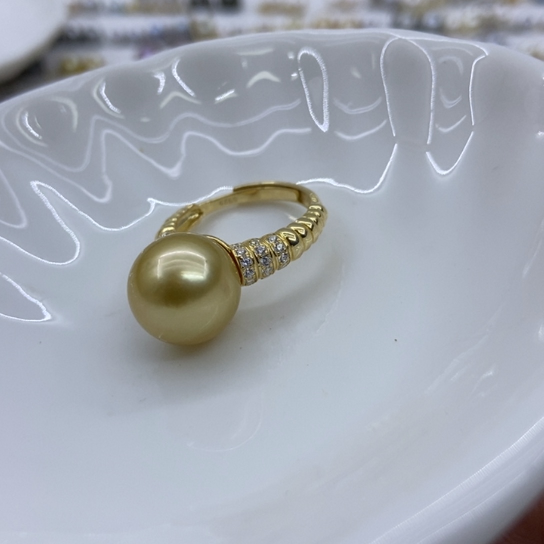 海水珍珠戒指银S925镶嵌