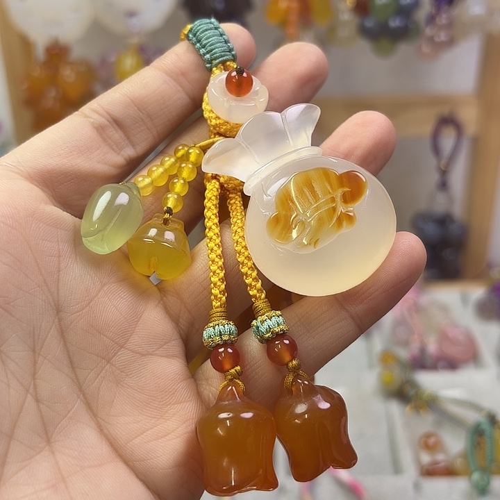 钥匙挂件，黄色款，大钱袋