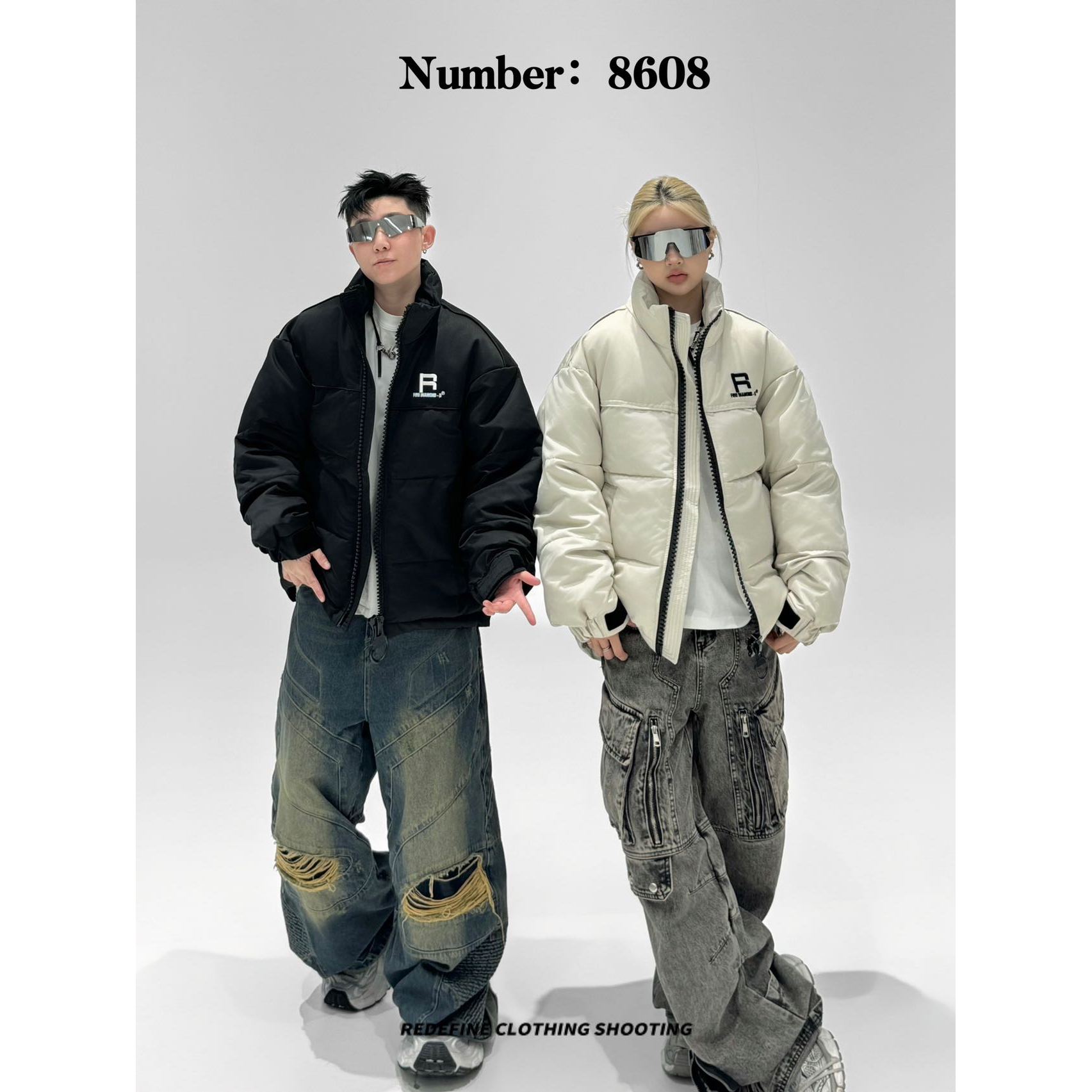 8608冬季滑雪保暖锁温时尚休闲短款男士潮流帅气百搭棉外套