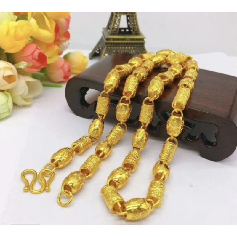 合金项链 【福珠桶链】2025爆款时尚百搭男士金色潮流
