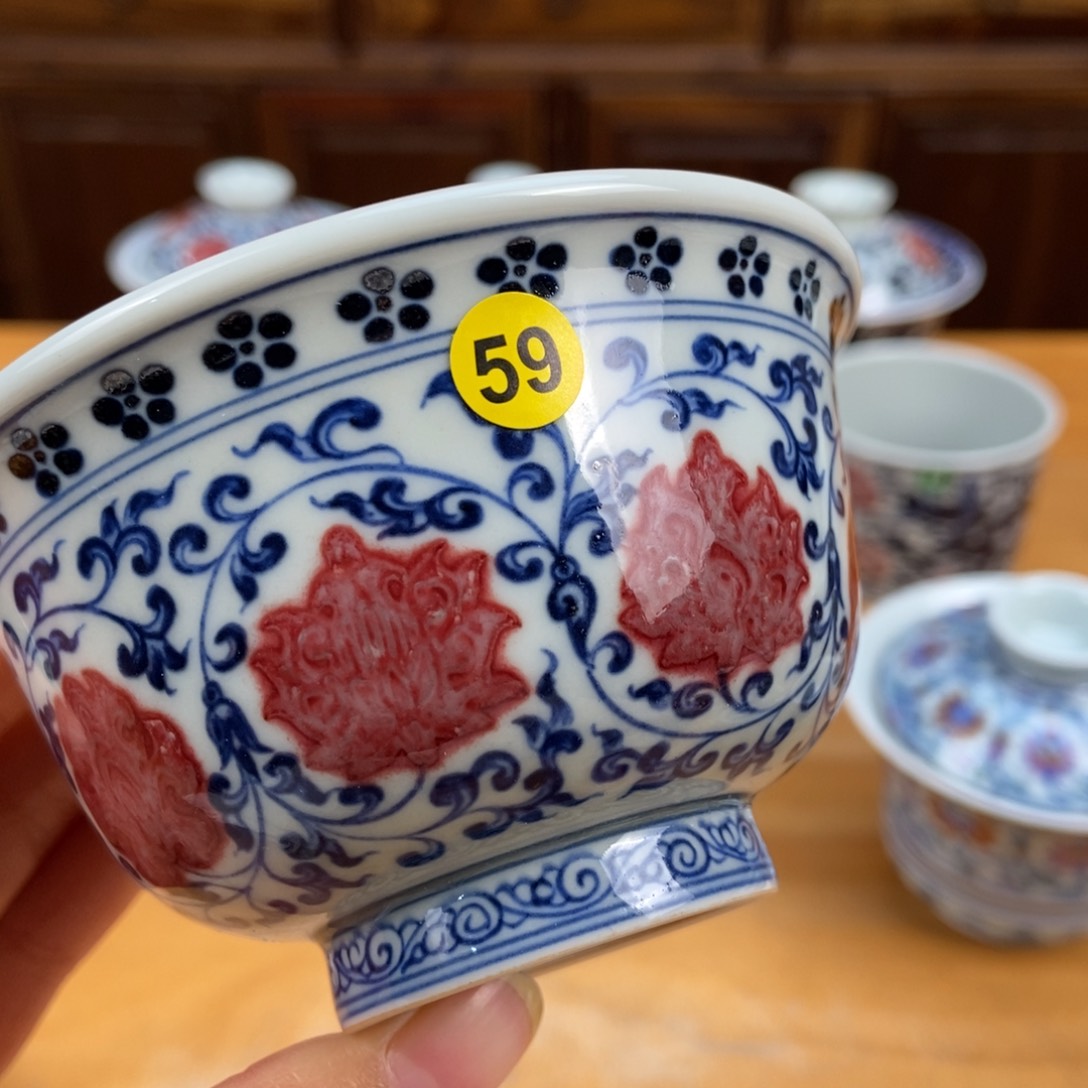 景德镇手绘哈哈哈哈哈红*