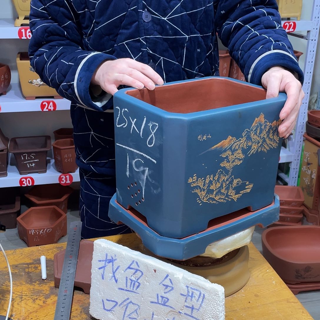 天心紫砂手工花盆