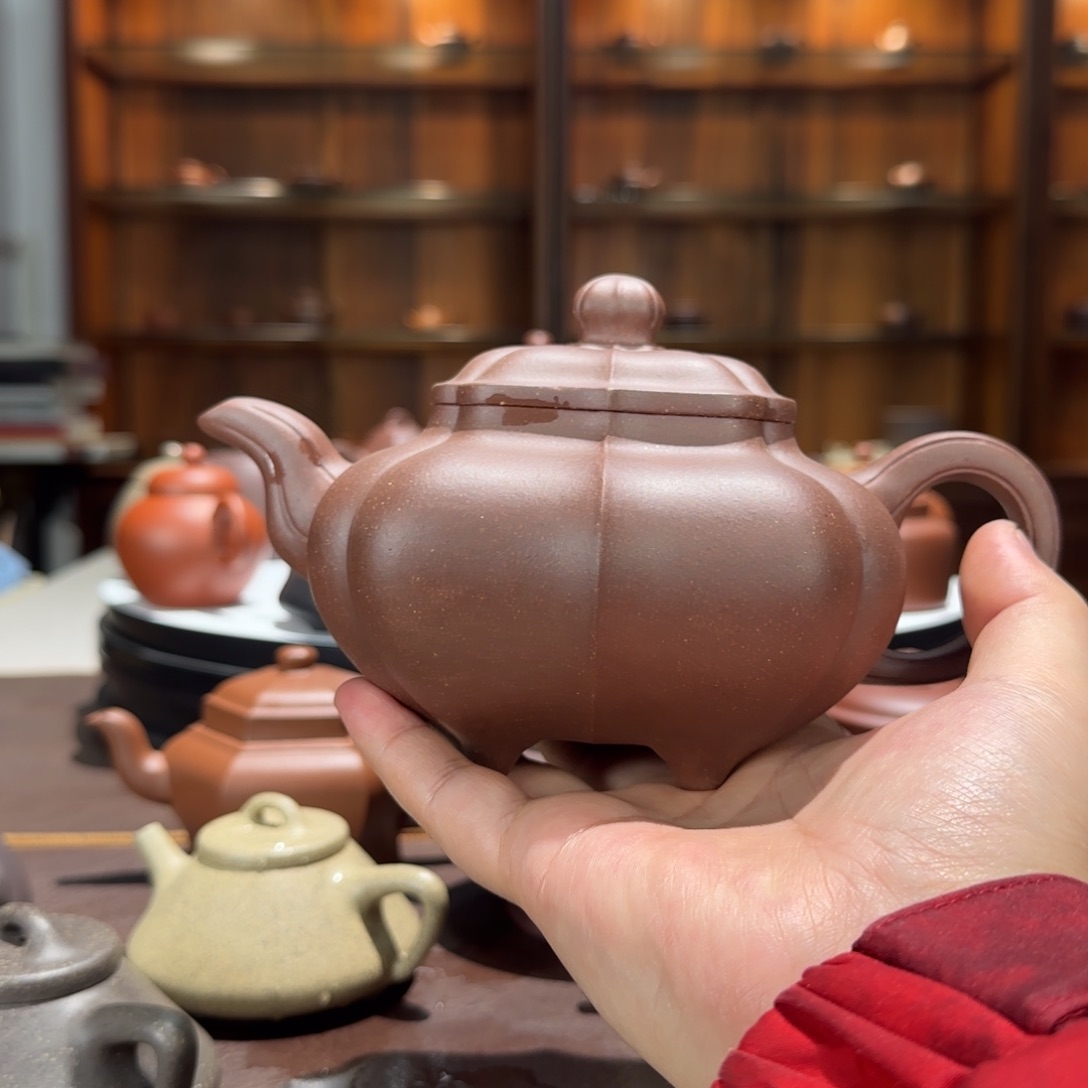 3***3紫砂茶壶底槽青筋纹传炉