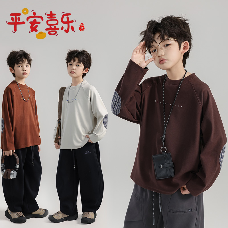 班贝纳【新年款】男童年服德绒打底衫T恤内搭秋冬款中大儿童G6670