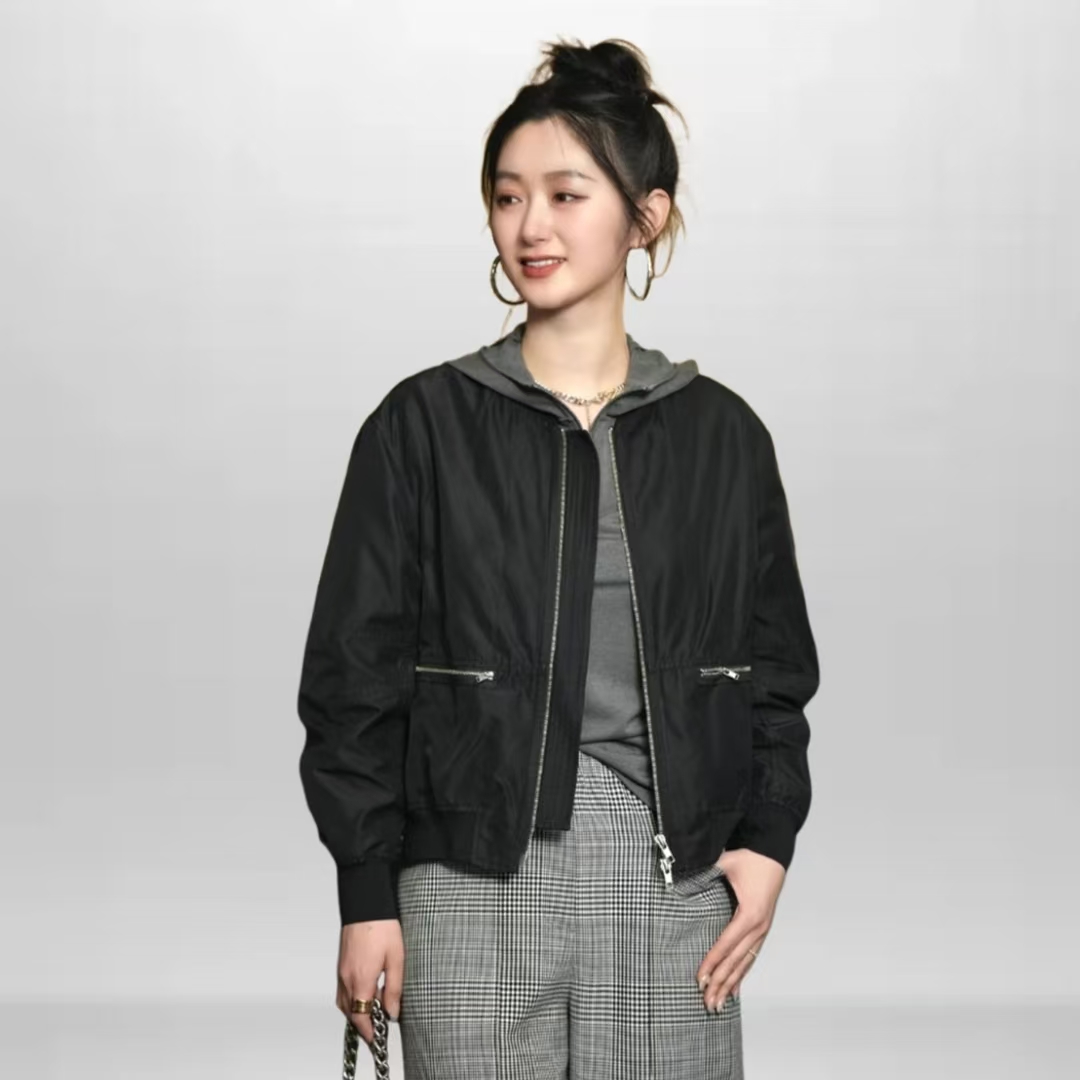 AMASS/阿玛施时尚休闲潮流百搭简约棒球服夹克短外套女 5400119