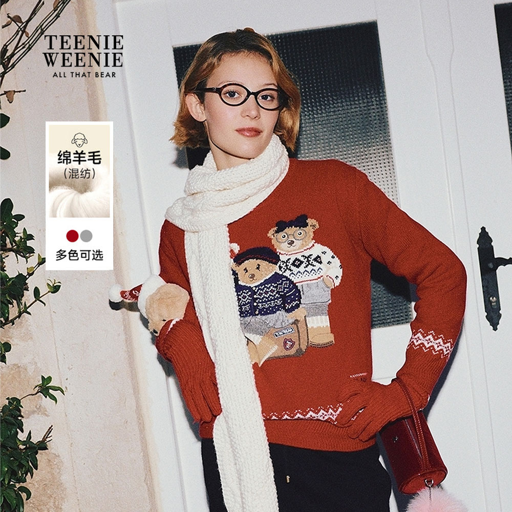 TeenieWeenie小熊女装毛衣25冬套头毛衫TTKW258CC4A