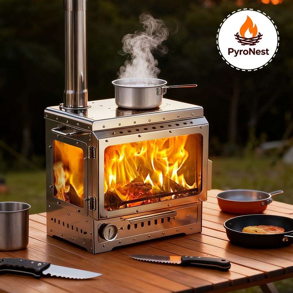 新疆西藏包邮不锈钢壁炉石焰3.0三面观火多功能帐篷柴火炉户外露