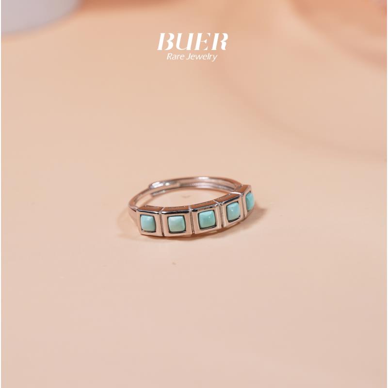 【不二】绿松石银镶戒指 