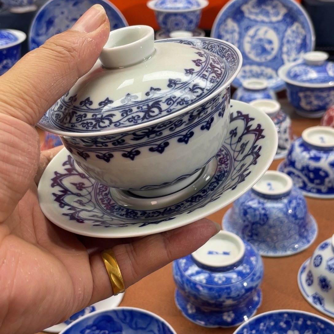 陪***：景德镇三才盖碗333333