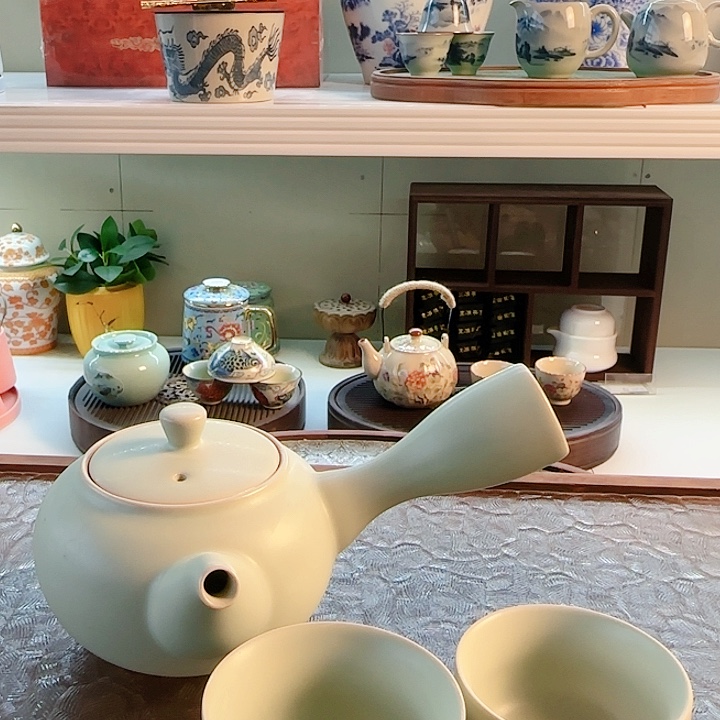 青花瓷器茶具套装 旅行茶具茶叶罐 玻璃杯公道杯等