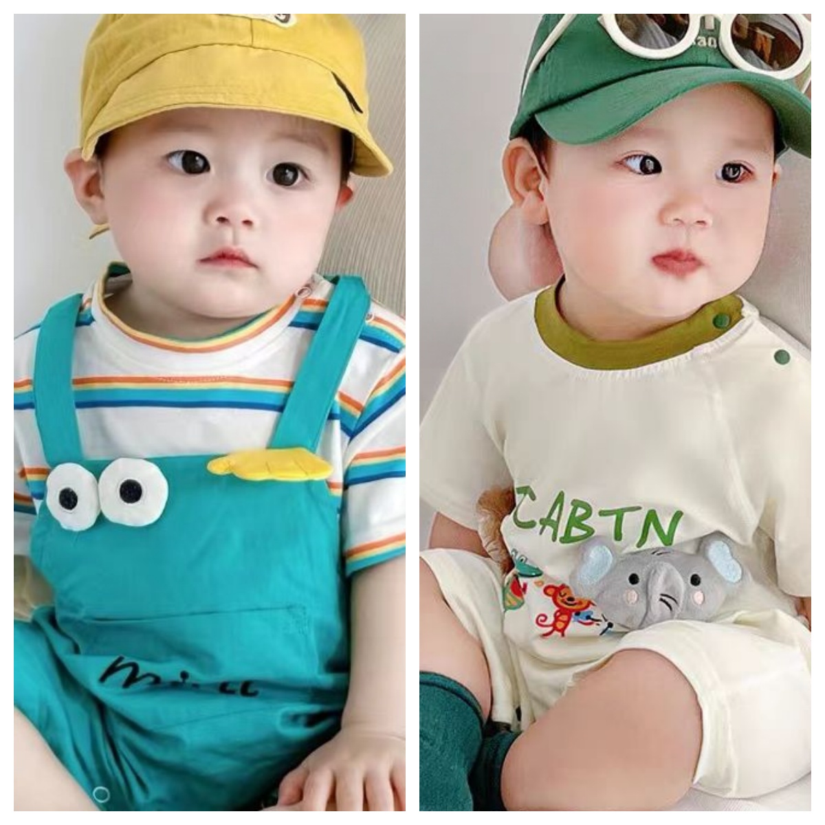 【到手2件】新款夏季婴幼儿薄款洋气夏装宝宝可爱连体衣哈衣