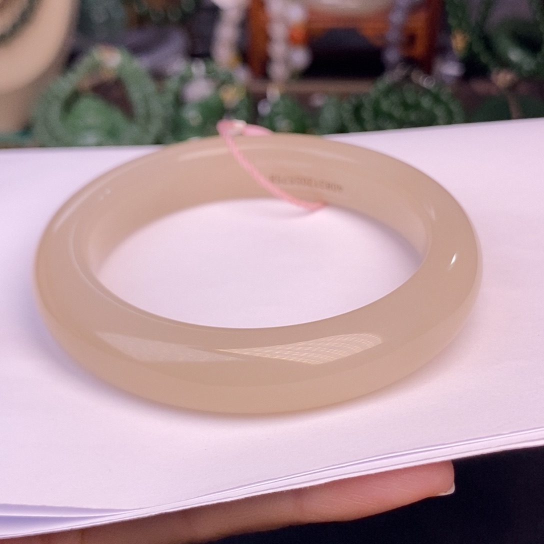 和田玉57.7 熟藕粉浓色红粉脂膏级天花板收藏未镶嵌