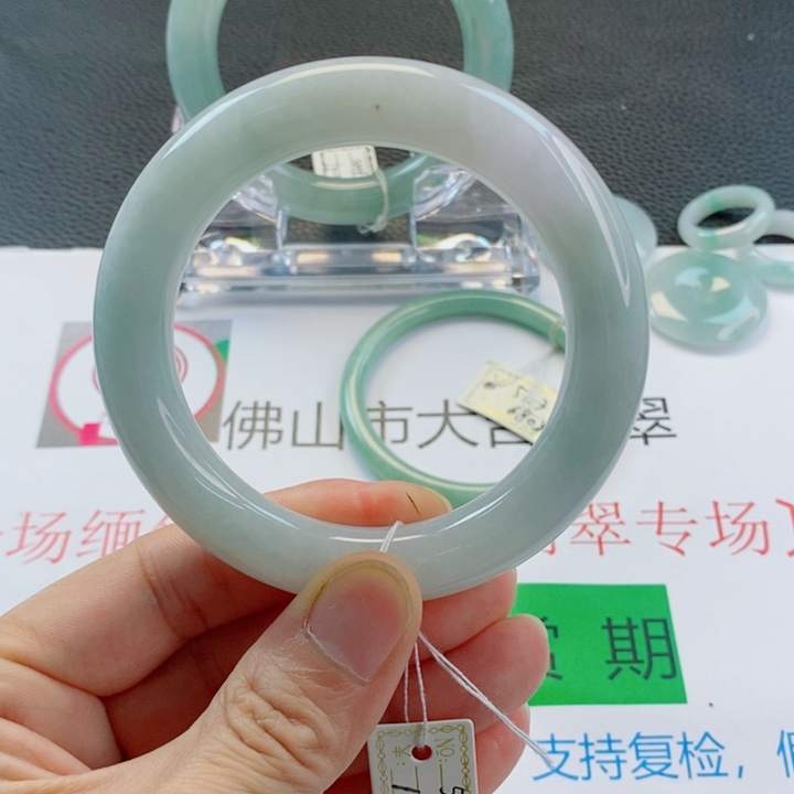 未镶嵌手镯翡翠胖圆条手镯55-56圈口