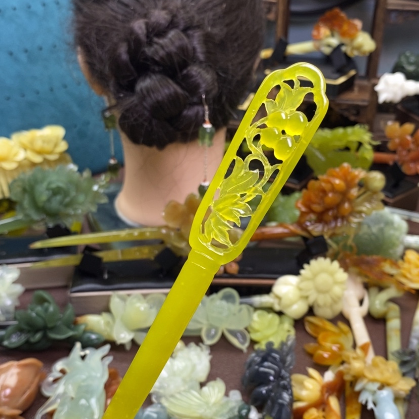 【闪购商品】岫玉发簪发簪发簪盘发未镶嵌晓*