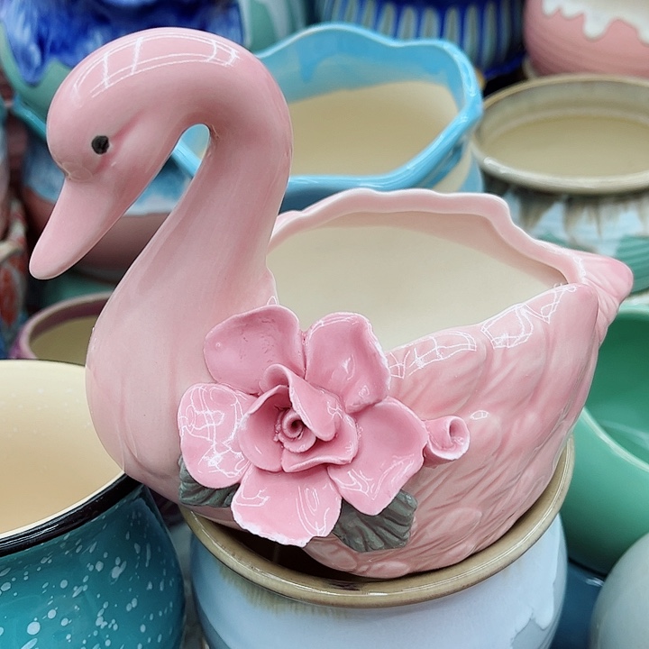 多肉绿植陶瓷花盆9.9包邮，有孔