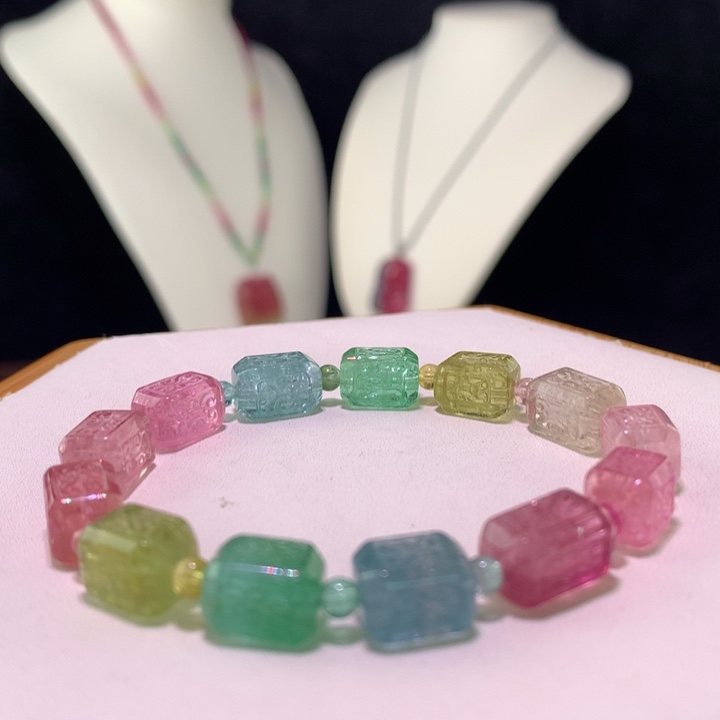 双色碧玺手链未镶嵌