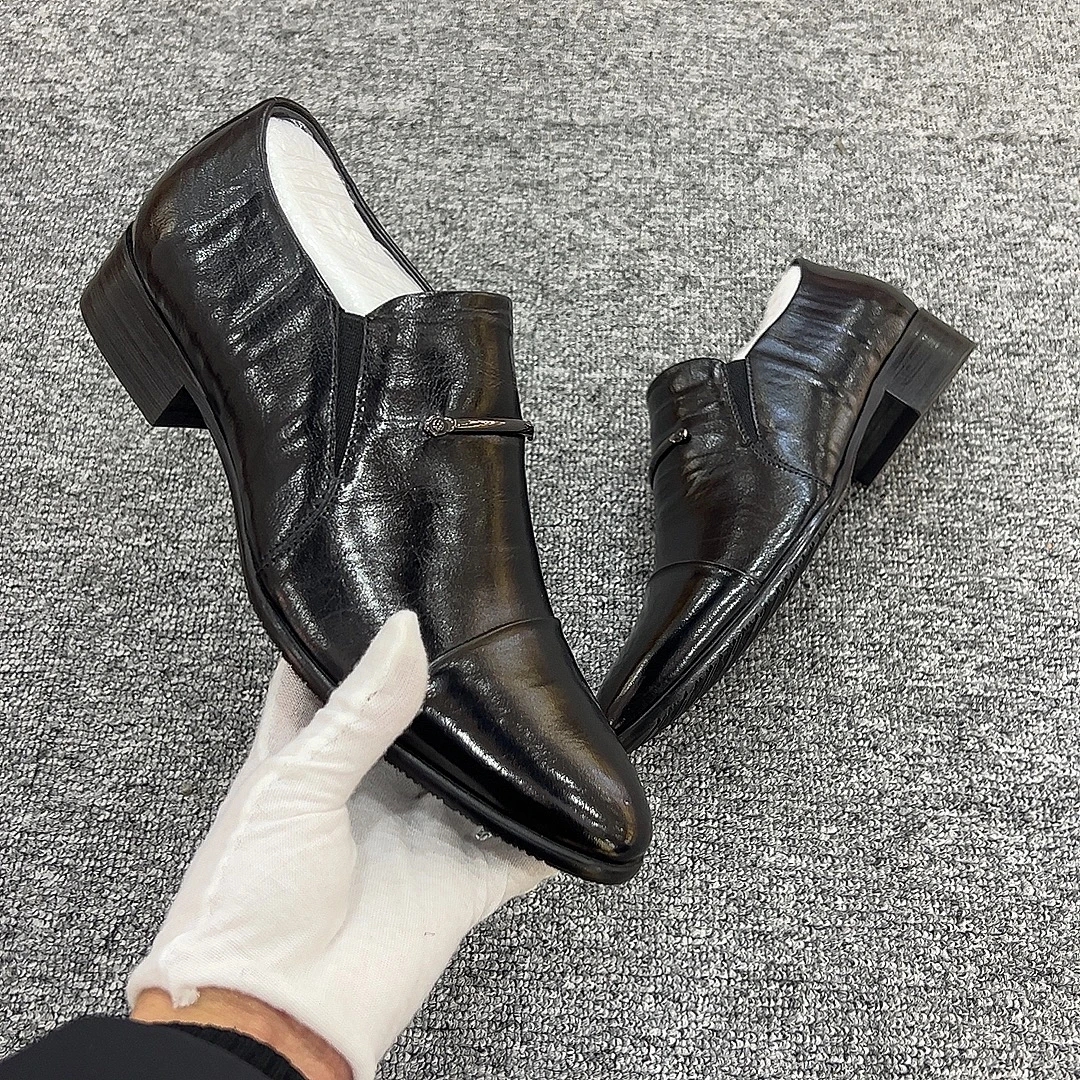 34码起广州原版小牛皮商务休闲正装潮流新款时尚英伦风一脚蹬男鞋