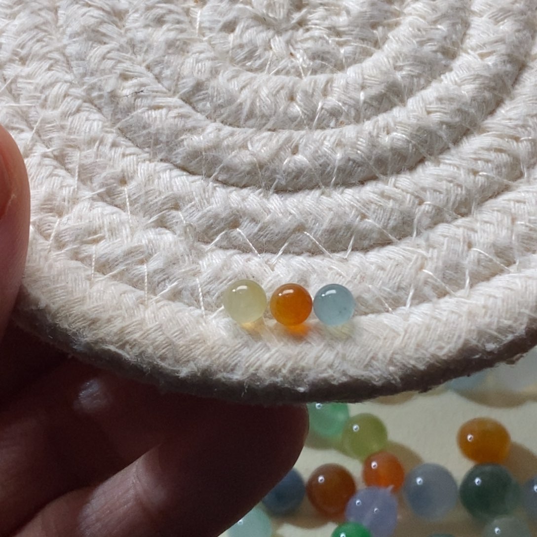 散珠翡翠4+天然翡翠A货散珠