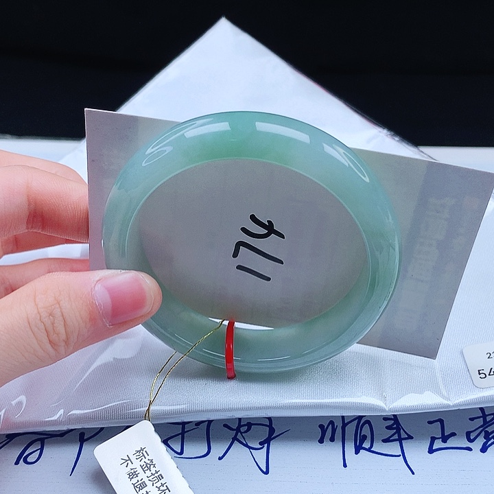 翡翠手镯未镶嵌缅甸天然a货手镯54