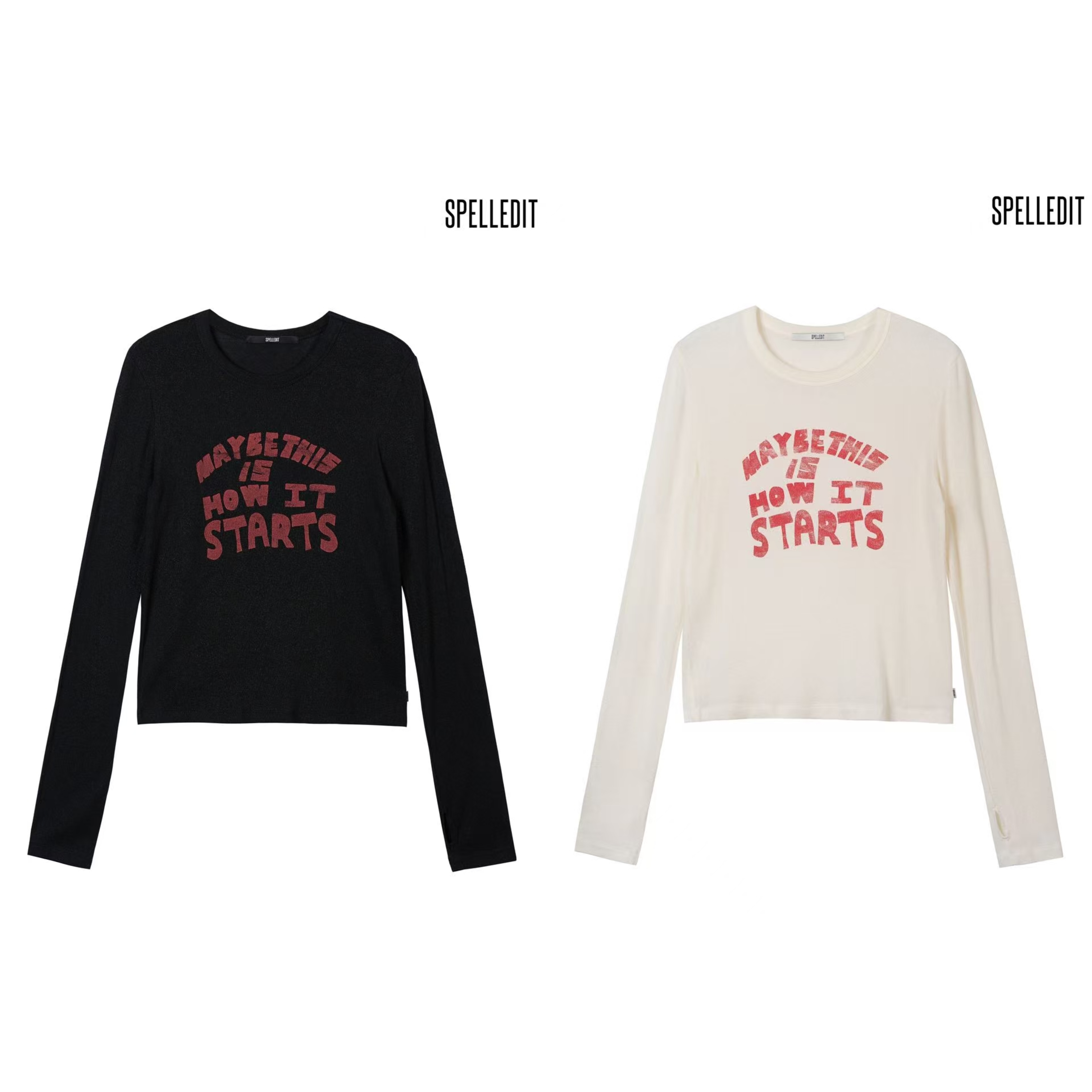 SPELLEDIT冬新 正品no退换 初心长袖t恤修身简约韩版套头打底上衣