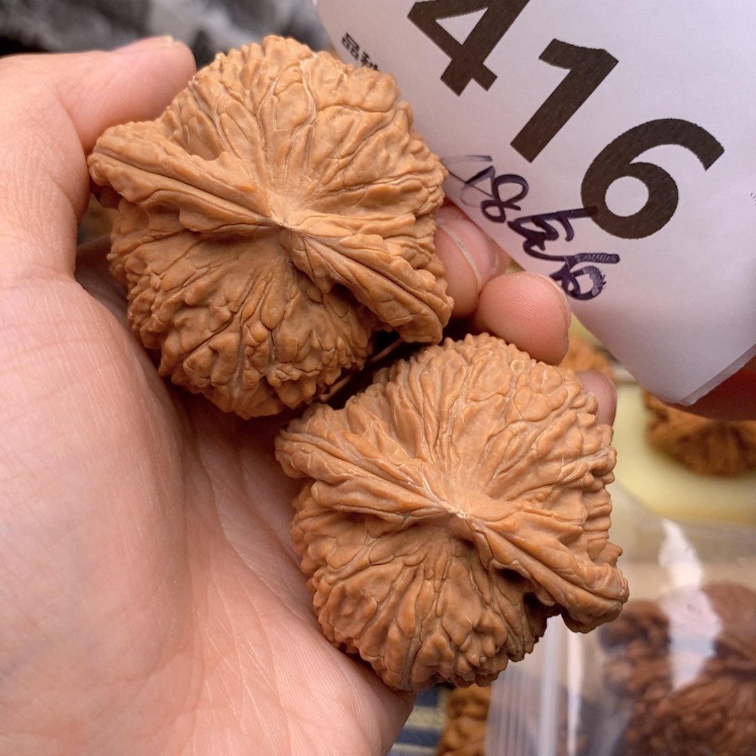 文玩核桃把件416号48全白