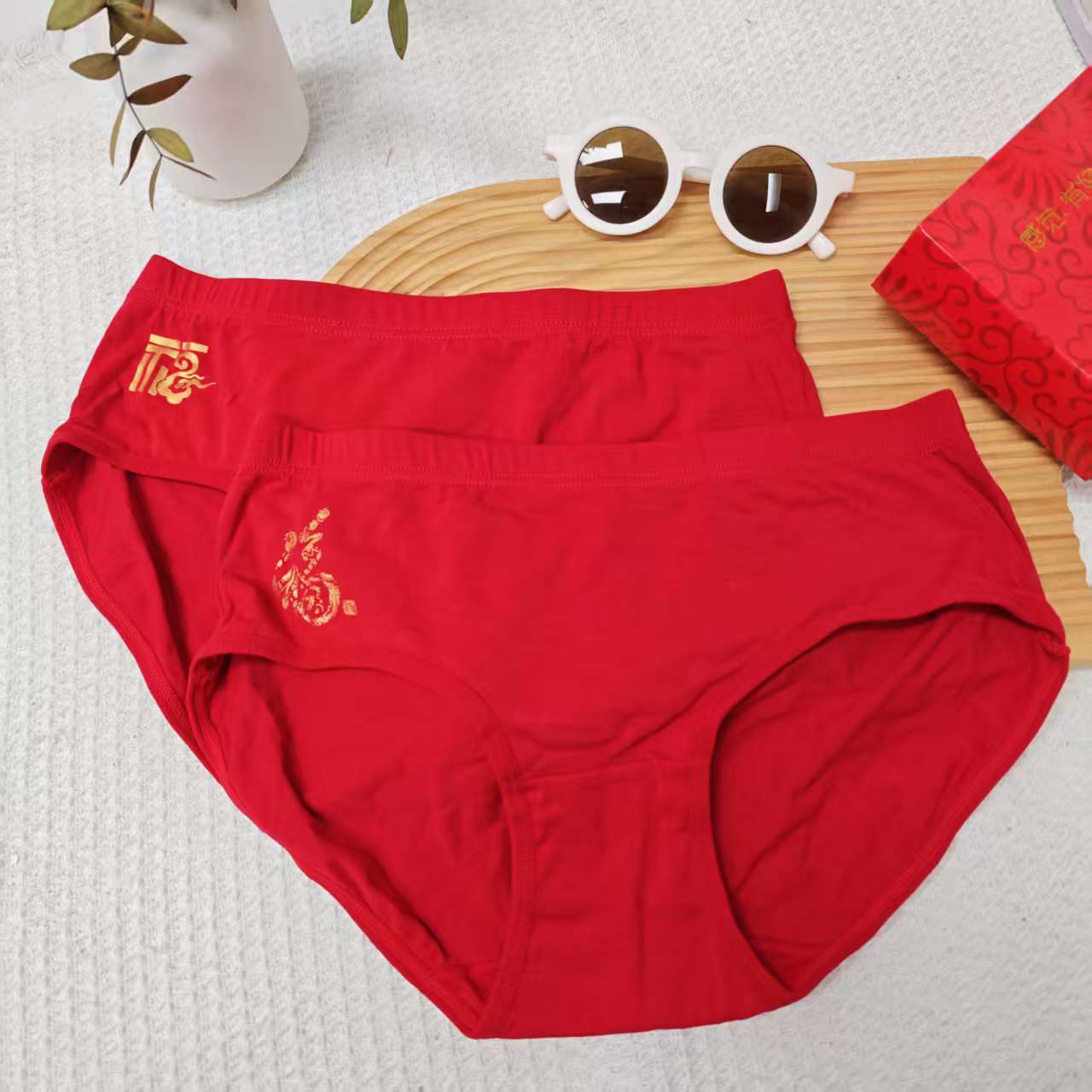 盒装！女士鸿运三角内裤 2条装！