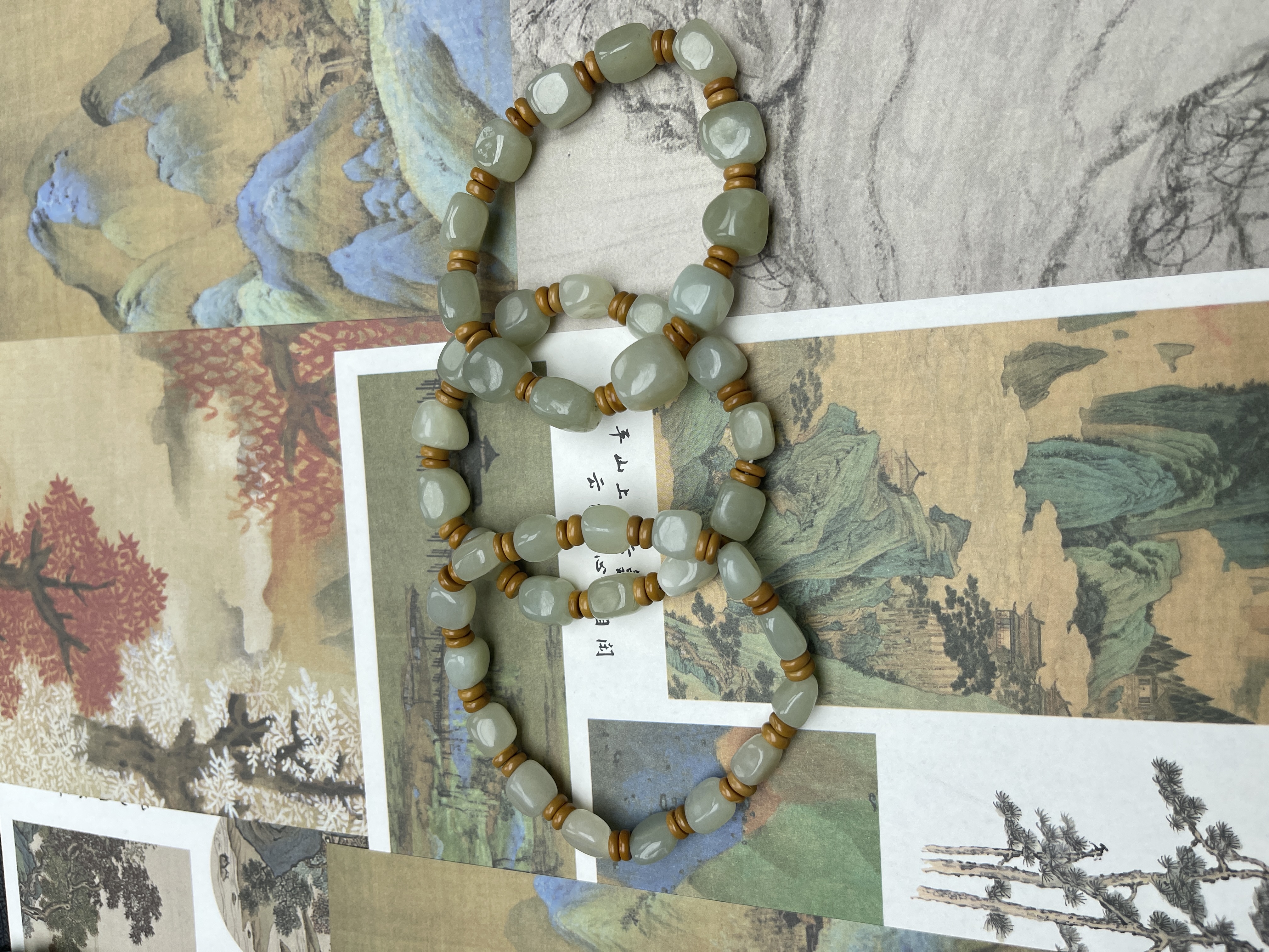 和田玉原石手串（多样性发其一）