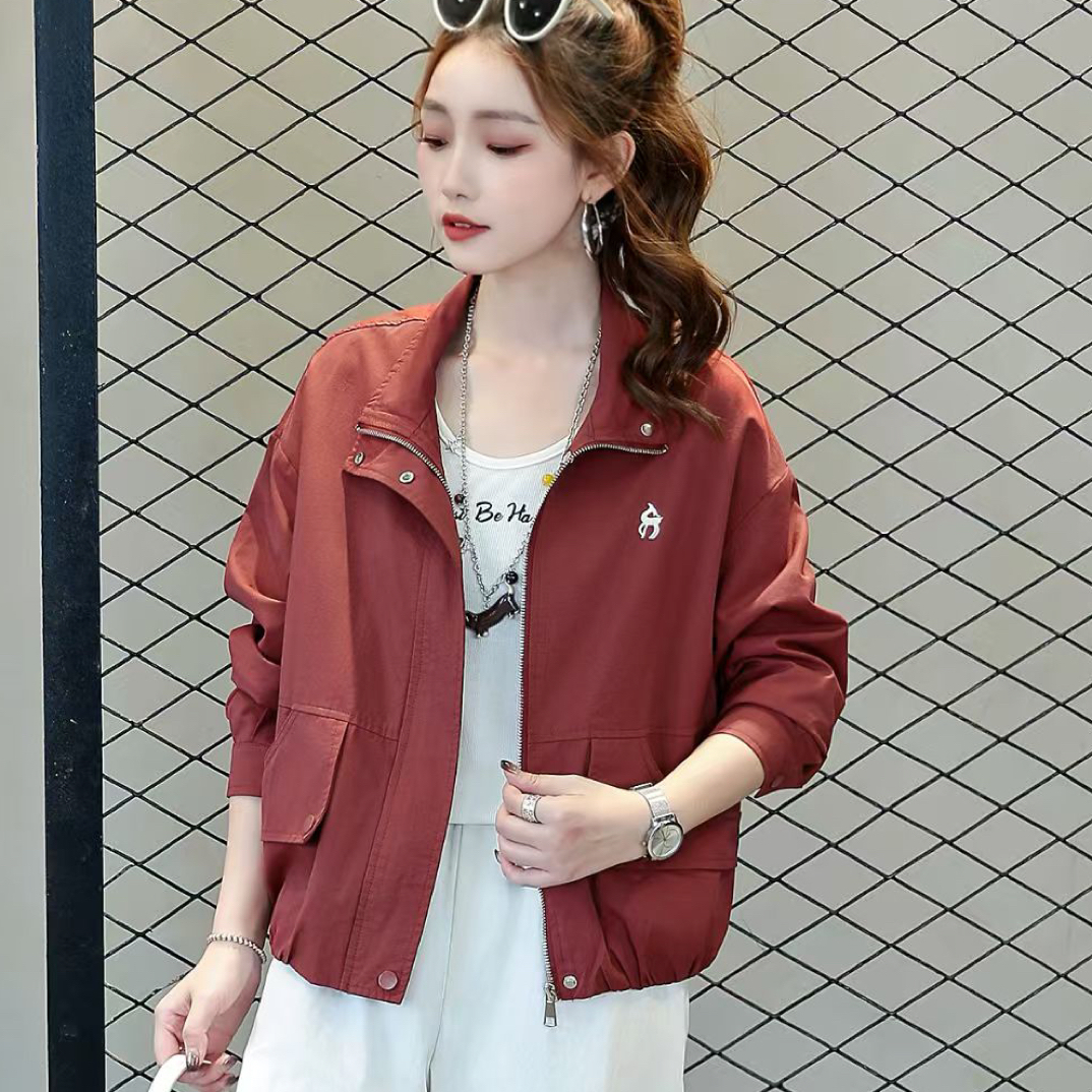 短外套秋装直下摆秋季女春季立领纯色女装短款女士