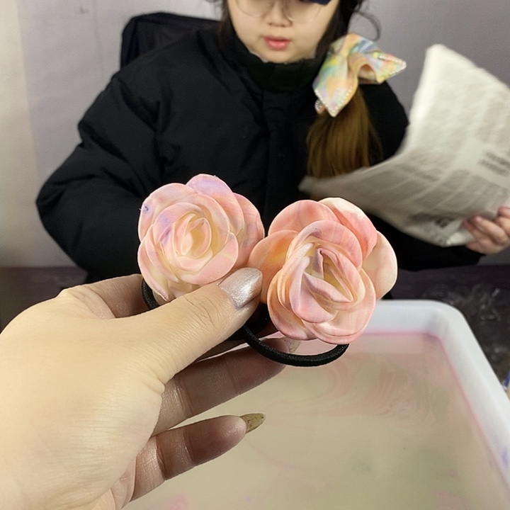 ****娅大理石磁石玫瑰发圈