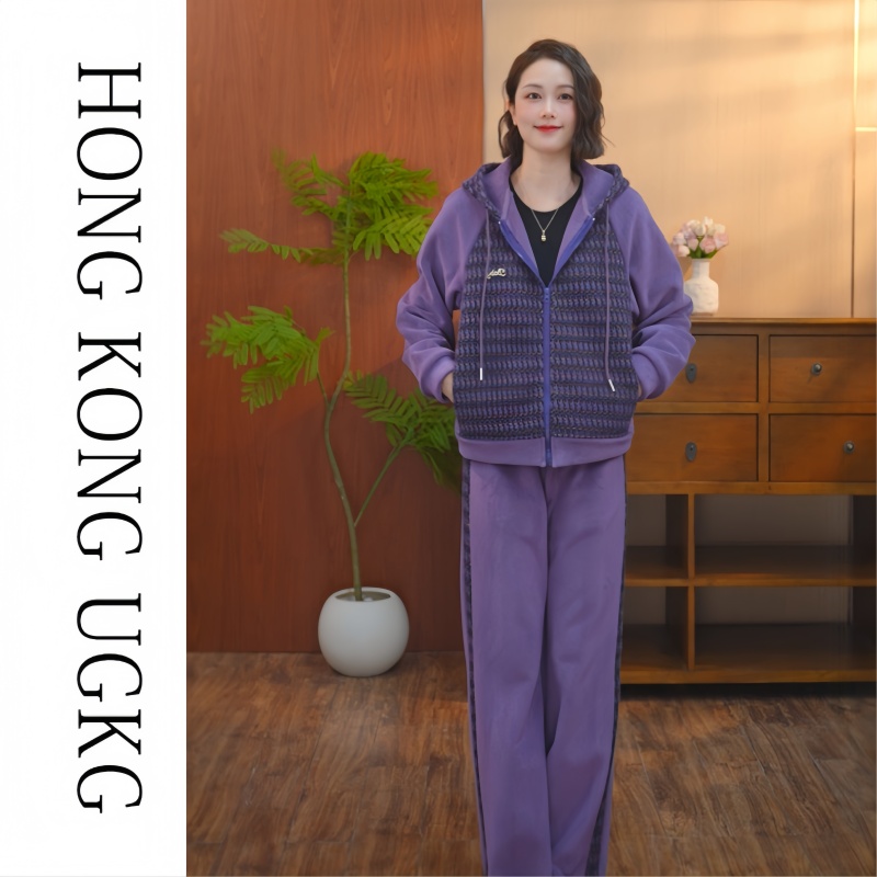 UGKG运动套装2025新款女秋冬贵夫人品牌外套裤子两件套KJ-73254ZH