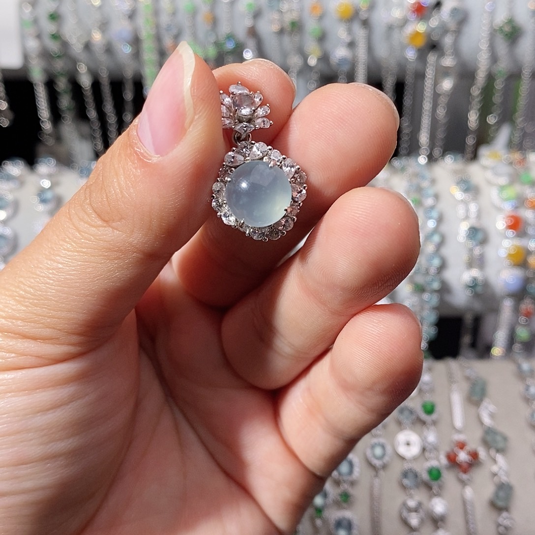 翡翠银S925镶嵌颈饰