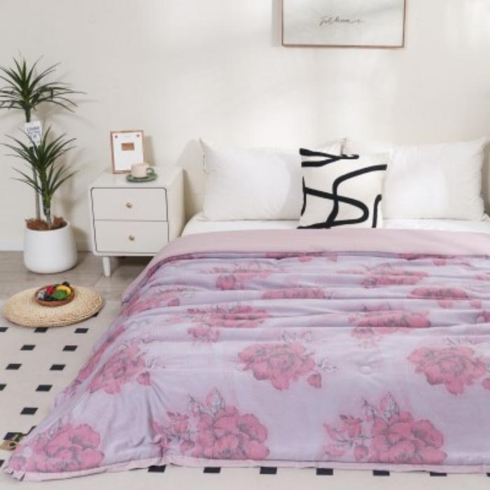 【Y醉花间-粉】 200*230cm高精密贡缎羊绒保暖被