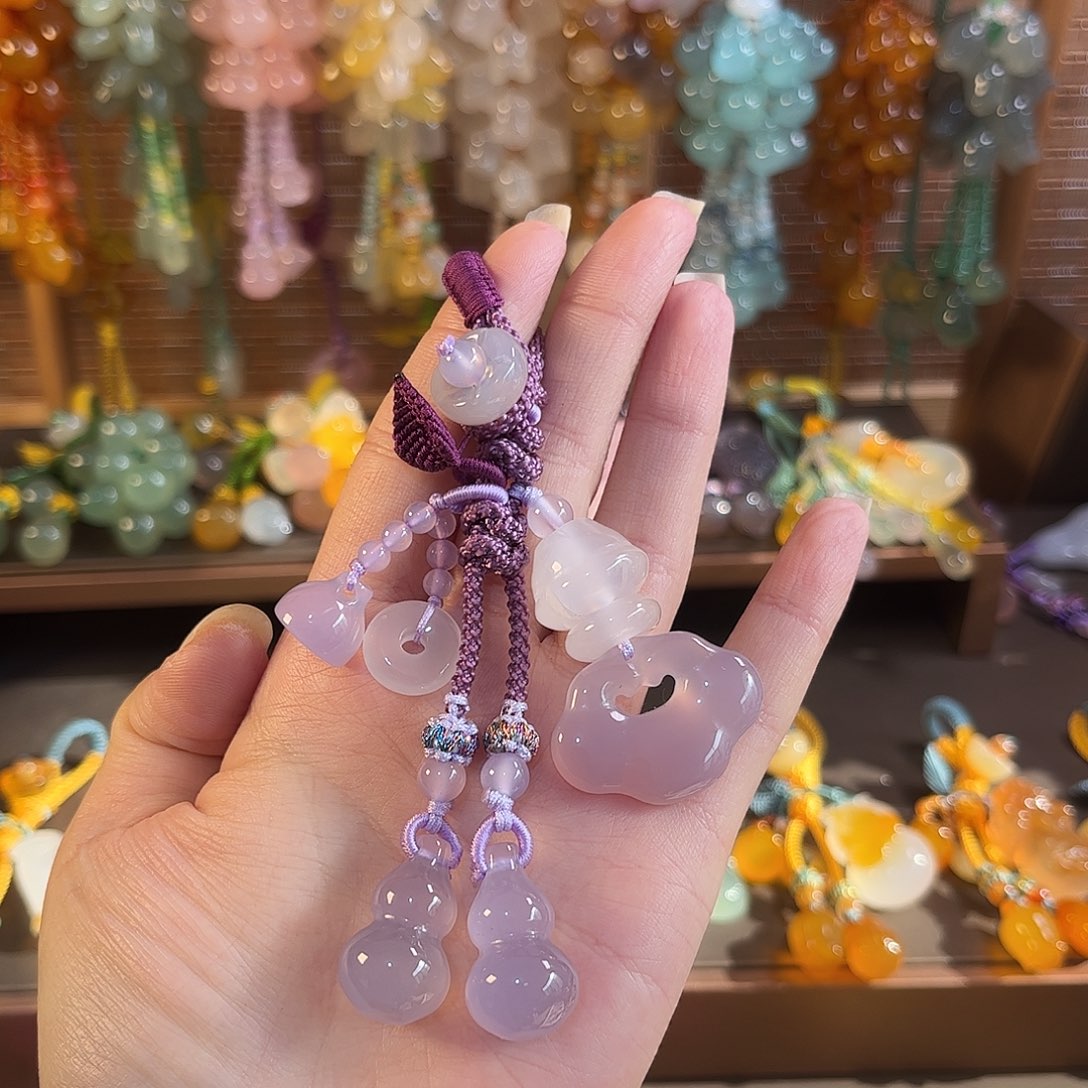 @***@玛瑙/玉髓未镶嵌车挂钥匙扣