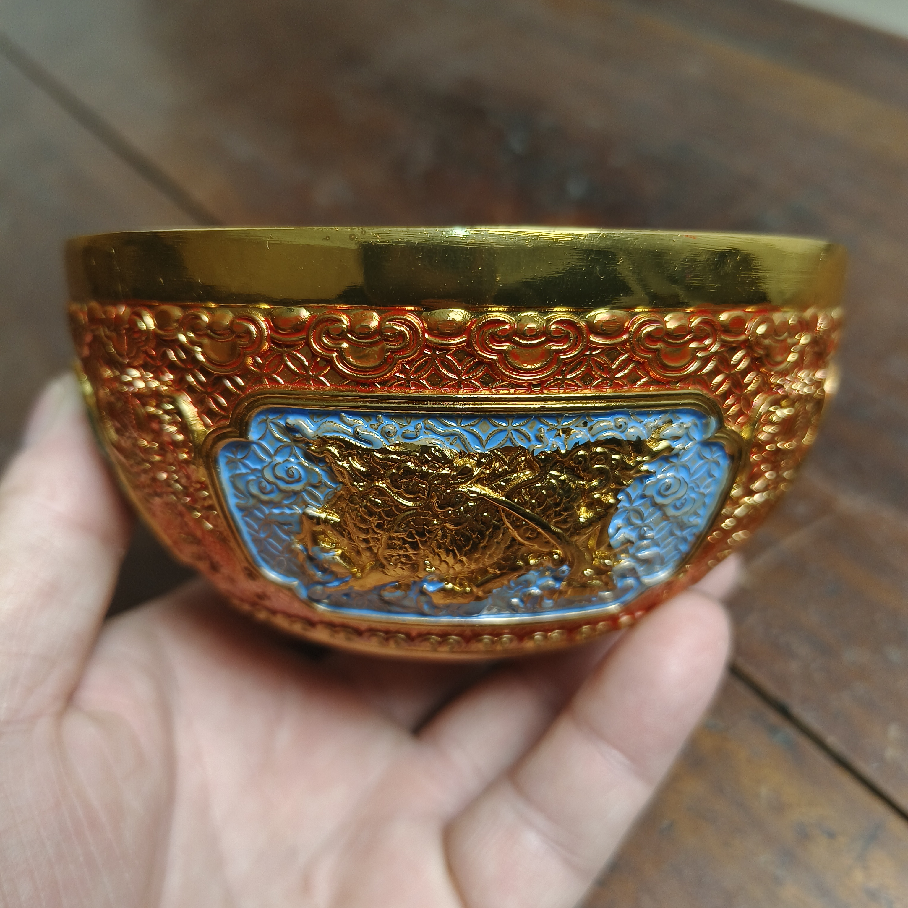 现代工艺品C001复古彩绘聚-宝-盆现代复古摆件精美创意摆件