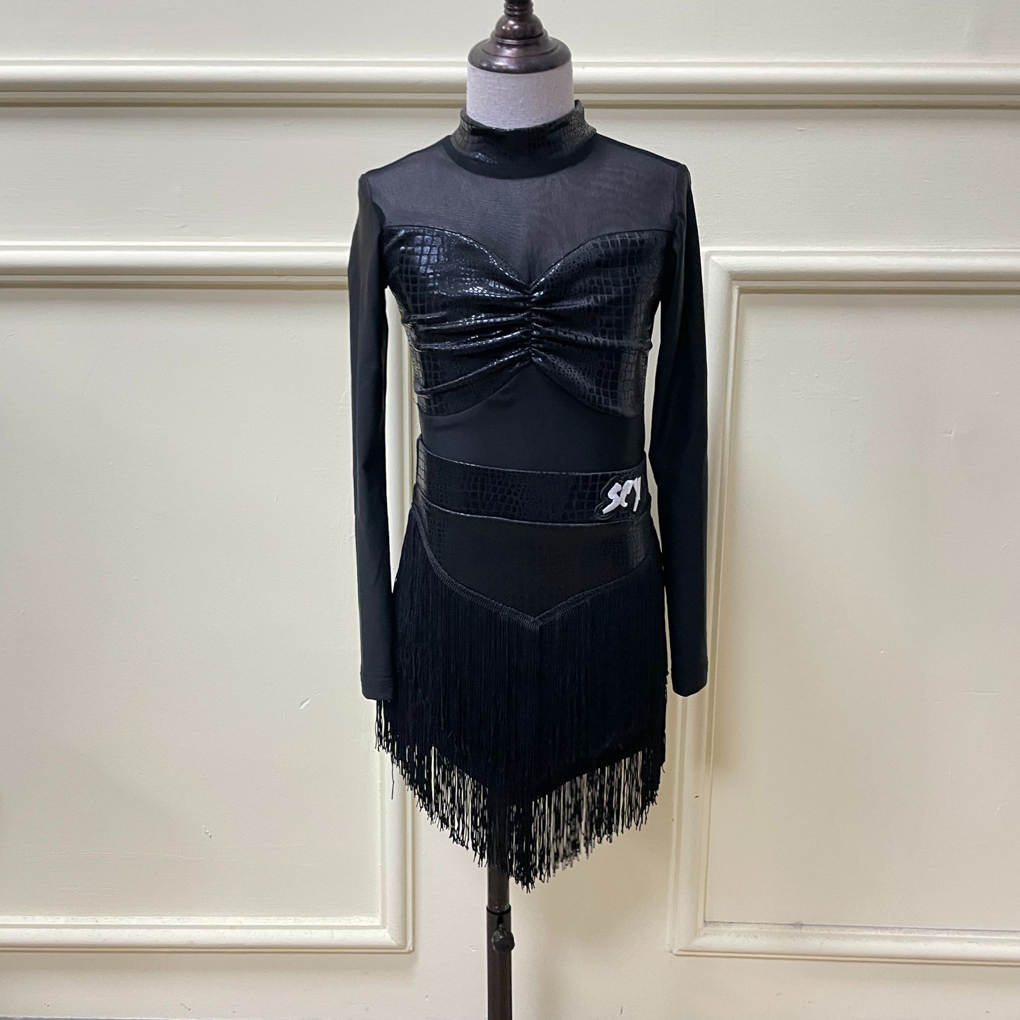 尚裁艺少儿拉丁舞练功服女童2025秋冬季新款演出服套装流苏裙
