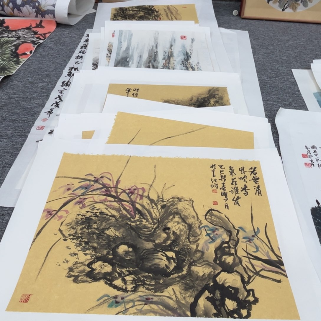 国画杜宝民老师四尺三开绘画有托底