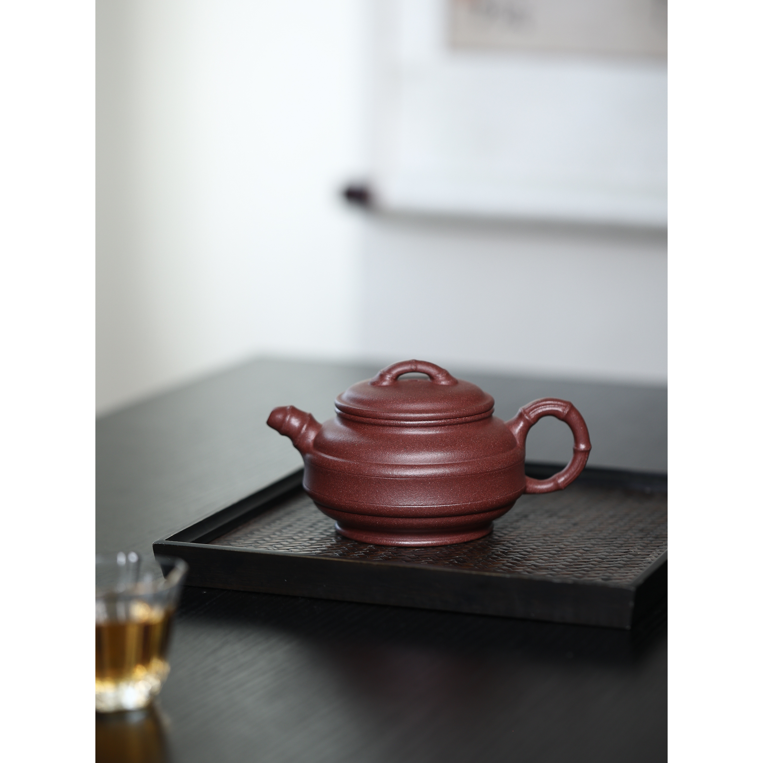 ZFF全砂[双线竹鼓200CC]原矿手工紫砂壶