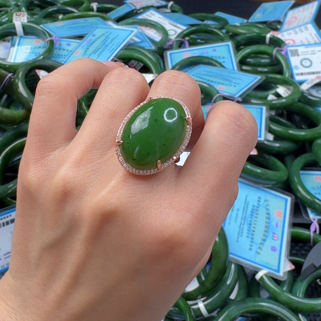 和田玉（碧玉）戒指合金