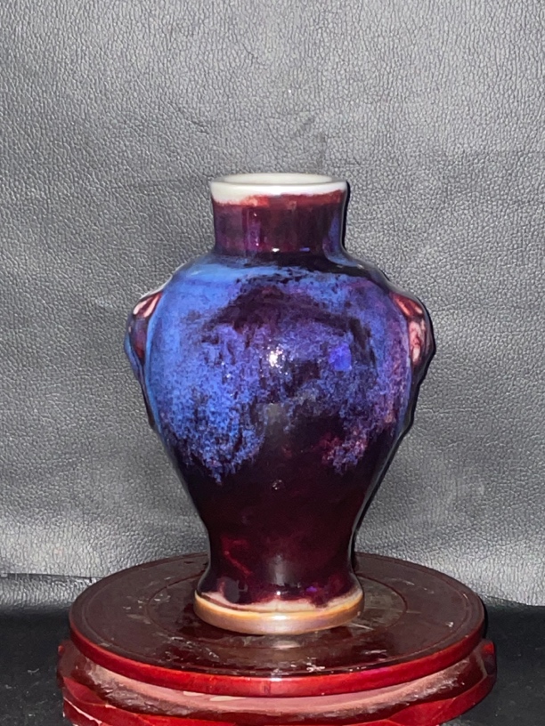 中国神垕钧瓷虎头瓶高18公分