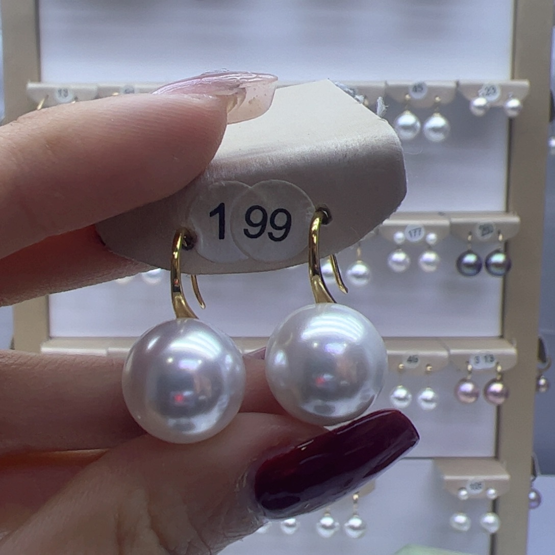 淡水珍珠耳饰18K金镶嵌