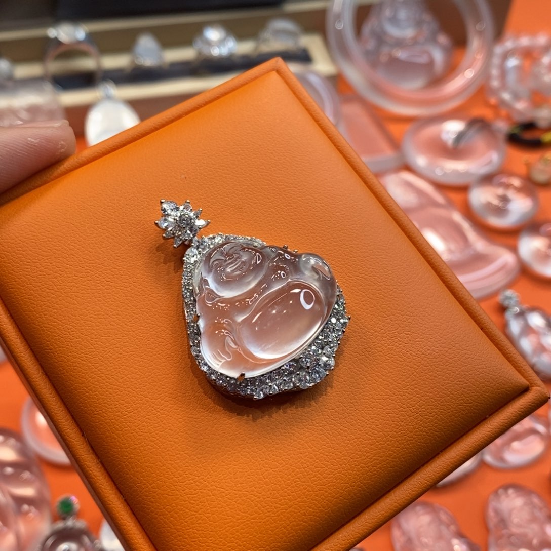 石英质玉吊坠银S925镶嵌仇****多