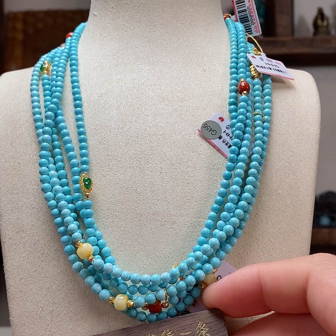 18K金镶嵌绿松石珠宝奇石